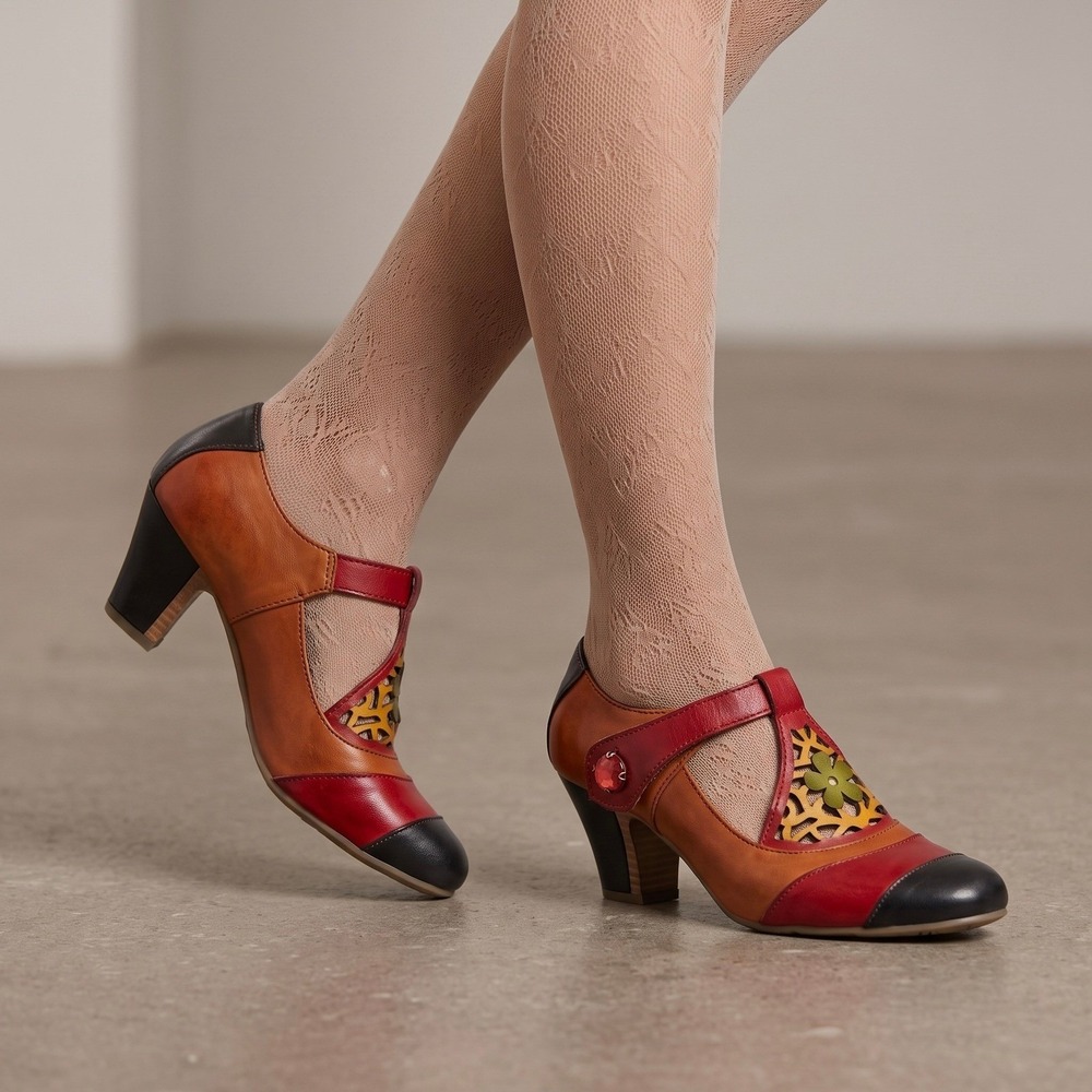 L'ARTISTE Spring Step Jardin Mary Jane Pumps EU 38 / US 7.5–8 Leather Shoes $149